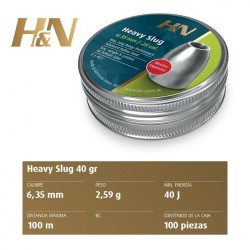 BALINES H&N SLUG HP HEAVY 2,59g-6,32mm 120 UND